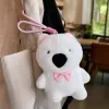 White plush puppy pendant, cute and adorable pet keychain bag, decorative plush toy details Picture